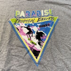 Abound Shirt Mens L Grey Graphic T Paradise Hawaii Surfing Short Sleeve NEW